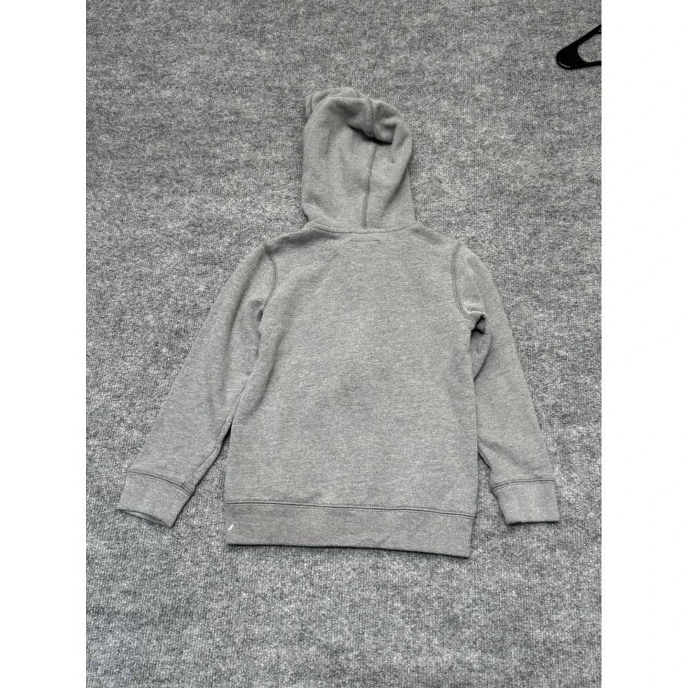 OshKosh Bgosh Boys Size 8 Gray Full Zip Hoodie Navy Blue Logo‎ Fleece Sweatshirt
